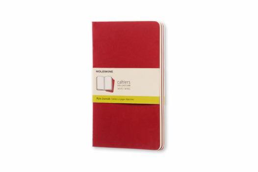 Paperback Moleskine Cahier Journal (Set of 3), Large, Plain, Cranberry Red, Soft Cover (5 X 8.25) Book