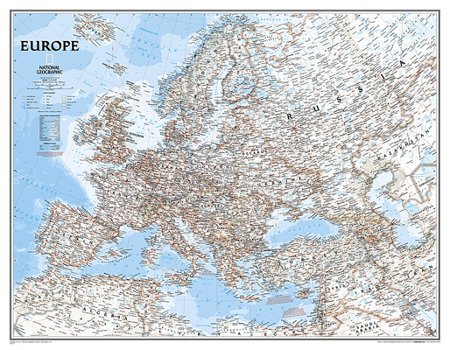 Map National Geographic: Europe Classic Enlarged Wall Map (46 x 35.75 inches) (National Geographic Reference Map) Book