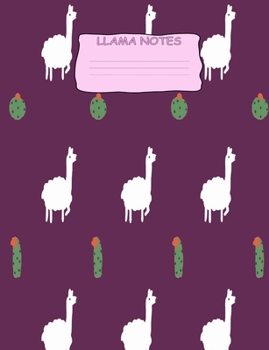 Paperback Llama Notes: Llama Composition Notebook 7.44" x 9.69" 100 Pages Sheet Music Paper Book