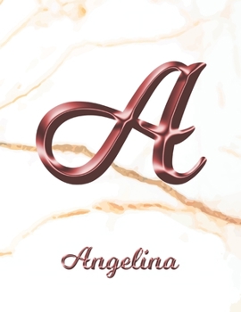 Angelina: 1 Year Weekly Planner with Note Pages (12 Months) | White Marble Rose Gold Pink Effect Letter A | 2020 - 2021 | Week Planning | Monthly ... | Plan Each Day, Set Goals & Get Stuff Done