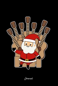 Journal: Dot Grid Journal - Guitar Throne Waving Santa Funny Christmas Gift - Black Dotted Diary, Planner, Gratitude, Writing, Travel, Goal, Bullet Notebook