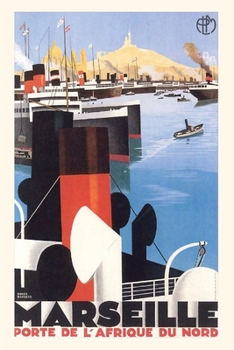 Paperback Vintage Journal Marseille Travel Poster Book