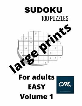 Paperback Easy sudoku puzzle book for adults Volume 1: Sudoku large print [Large Print] Book