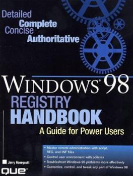 Paperback Windows 98 Registry Handbook Book