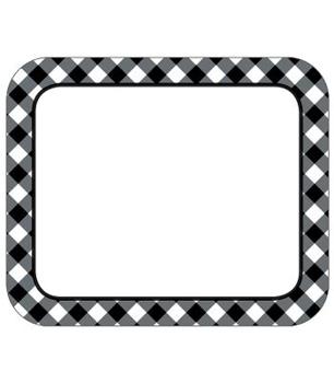 Misc. Supplies Woodland Whimsy Black & White Gingham Name Tags Book