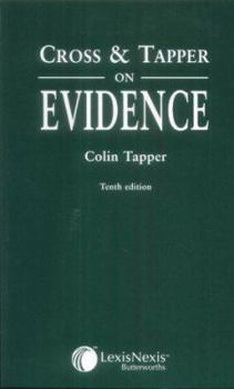 Paperback Cross and Tapper on Evidence Book