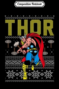 Composition Notebook: Marvel Thor Retro Ugly Sweater Christmas Graphic Journal/Notebook Blank Lined Ruled 6x9 100 Pages