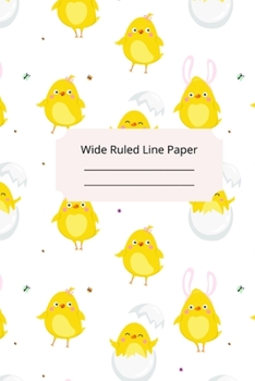 Baby Chicken Theme Wide Ruled Line Paper