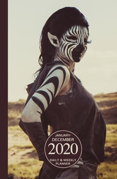 January - December 2020 Daily & Weekly Planner: Mini Calendar; Bonus Word Search Puzzles; Actress Dressed As a Zebra Person