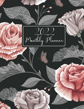 Paperback 2022 Monthly Planner: Dark Vintage Floral Cover - Large Monthly Planner 8.5x11 - Calendar Book and Organizers - Appointment Notebook with Ho Book