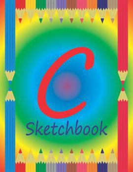 C Sketchbook: Initial C Monogram Sketchbook for Children. Pages Alternate Left Side Dot Grid, Right Side Blank. Colored Pencils on C