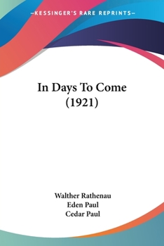 Paperback In Days To Come (1921) Book