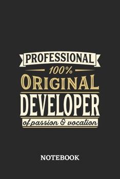 Paperback Professional Original Developer Notebook of Passion and Vocation: 6x9 inches - 110 dotgrid pages - Perfect Office Job Utility - Gift, Present Idea Book