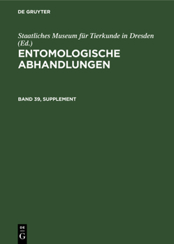 Hardcover Entomologische Abhandlungen. Band 39, Supplement [German] Book