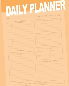 Paperback Daily Planner: To Do List Notebook, Planner and Schedule Diary, Daily Task Checklist Organizer Journal - Undated, 2019, 2020.. (Orang Book