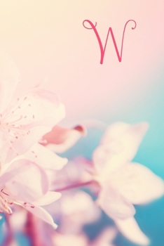 W: Monogram Initial Notebook and diary with pink floral design