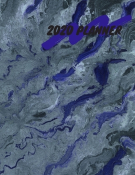 Paperback 2020 Planner: Gray & Purple Abstract Colors 8.5 X 11 Weekly Planner Book