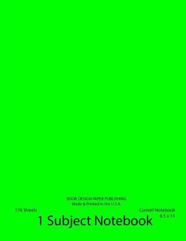 Paperback Cornell Notebook: 176 Pages, Lime Green Cover Book
