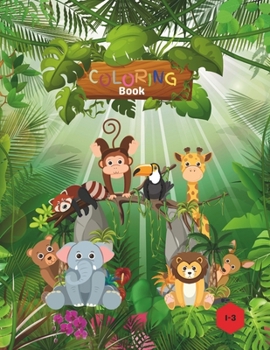 Paperback A-Z Animals First Coloring Book: For toddler 1-3 years Simple Easy style Diverse illustration Book