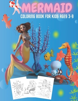 Paperback Mermaid Coloring Book for Kids Ages 3-9: Single Sided Pages for No Bleed Through, Cute Mermaids for Kids to Color Book