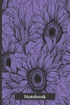 Paperback Notebook: Purple sunflower notebook to write in. Pretty gift for women and girls. Book