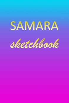 Paperback Samara: Sketchbook - Blank Imaginative Sketch Book Paper - Pink Blue Gold Custom Letter S Personalized Cover - Teach & Practic Book