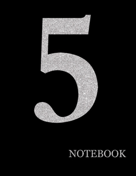 Paperback Perfectionist Notebook Brilliant Silver Number 5 Black Notebook- Brilliant Glitter Silver Number 5 Black Notebook Grid Sturdy High Quality Premium Whi Book