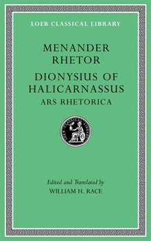 Hardcover Menander Rhetor. Dionysius of Halicarnassus: Ars Rhetorica Book