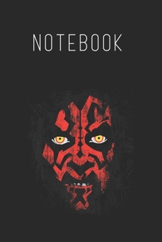 Notebook: Star Wars Darth Maul Weathered Face Size Blank Pages Lined Journal Notebook with Black Cover Size 6in x 9in  x120 Pages for Kids or Men and Women