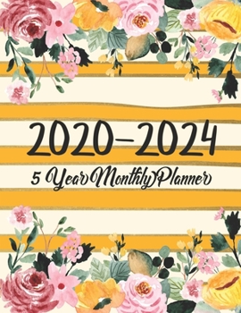 5 year monthly planner 2020-2024: 60 Months Calendar with Federal Holidays | Appointment Notebook | Agenda Schedule Organizer Logbook | Inspirational ... (2020-2024 5 Planner Flower Watercolor)