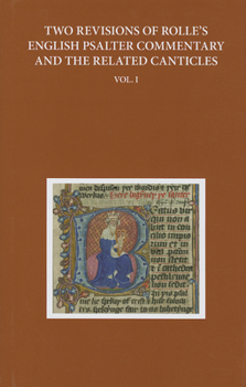 Hardcover Eetso 340 Two Revisions of Rolle's English Psalter Comm & Rel Cant Vol 1 Book