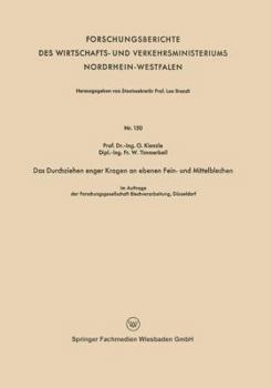 Paperback Das Durchziehen Enger Kragen an Ebenen Fein- Und Mittelblechen [German] Book