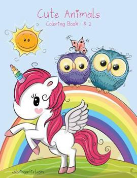 Paperback Cute Animals Coloring Book 1 & 2 Book