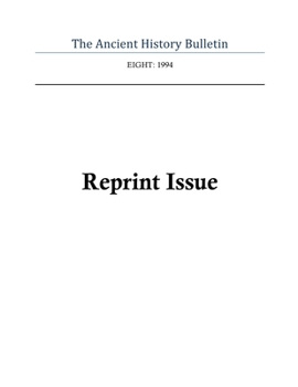 Paperback Ancient History Bulletin Volume Eight Book