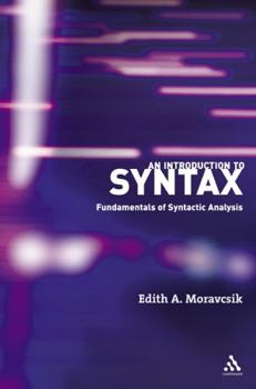 Paperback An Introduction to Syntax: Fundamentals of Syntactic Analysis Book