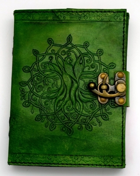 Green Treen of Life Leather Enbossed Journal