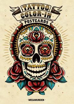 Card Book Tattoo Color-In Postcards Book