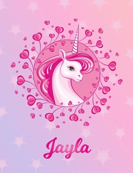 Paperback Jayla: Unicorn Sheet Music Note Manuscript Notebook Paper - Magical Horse Personalized Letter H Initial Custom First Name Cov Book