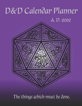 Paperback DND Calendar: 2022 Weekly Calendar and Planner Dungeon and Dragons Calendar D&D Calendar with Purple Dice Cover, Ideal for Dungeon M Book
