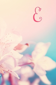 E: Monogram Initial Notebook and diary with pink floral design