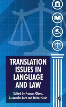Hardcover Translation Issues in Language and Law Book