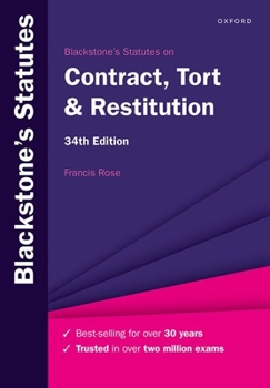 Paperback Blackstone's Statutes on Contract, Tort & Restitution Book