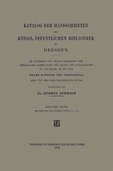 Katalog Der Handschriften Der Konigl. Offentlichen Bibliothek Zu Dresden
