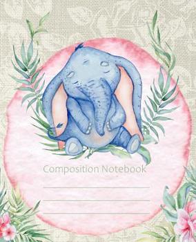 Paperback Composition Notebook: Elephant Fashion Line College Ruled Paper Exercise Book Notebook For Middle School Through To College University Book