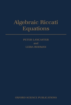 Hardcover Algebraic Riccati Equations Book