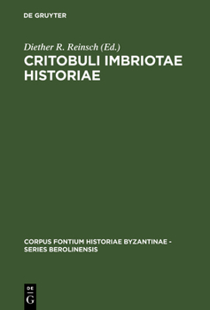 Hardcover Critobuli Imbriotae Historiae [Latin] Book