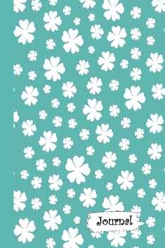 Paperback Journal: Teal and White Flowers Diary with Blank Lined Notebook Paper Book