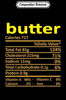 Composition Notebook: Butter Nutrition Funny Thanksgiving Costume Food Christmas  Journal/Notebook Blank Lined Ruled 6x9 100 Pages