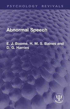 Paperback Abnormal Speech Book