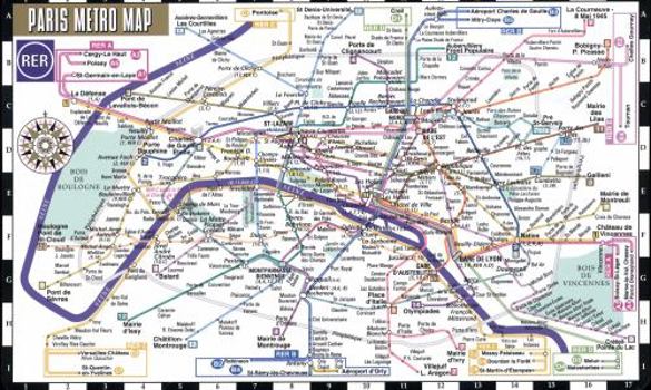 Map Streetwise Paris Metro Map - Laminated Metro Map of Paris, France Book